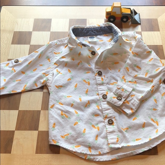 baby boy navy button down shirt